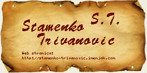 Stamenko Trivanović vizit kartica